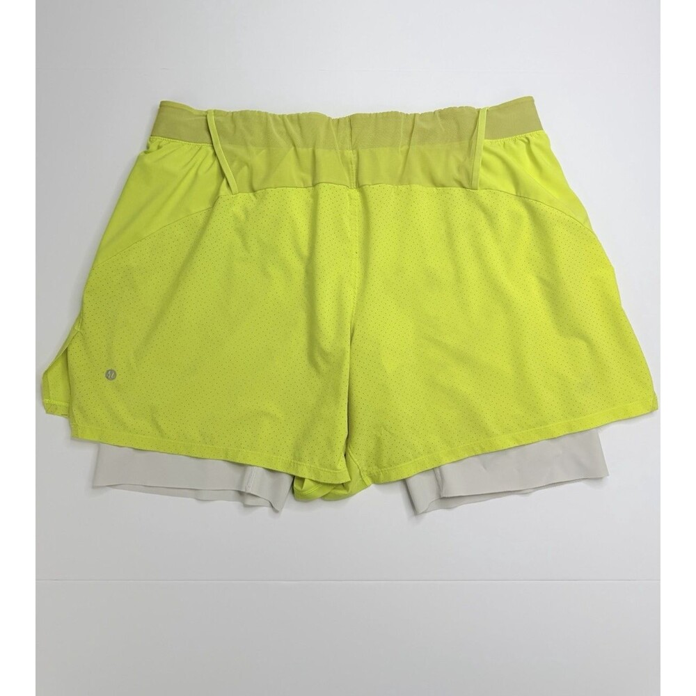 Lululemon Shorts Men's XXL Yellow Athletic Training Lined 6” Shorts Pockets